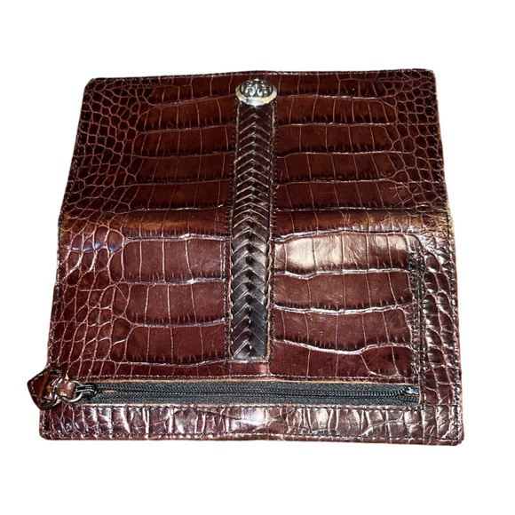 Brighton Dark Brown Leather Check Book Holder Vintage - Picture 4 of 5